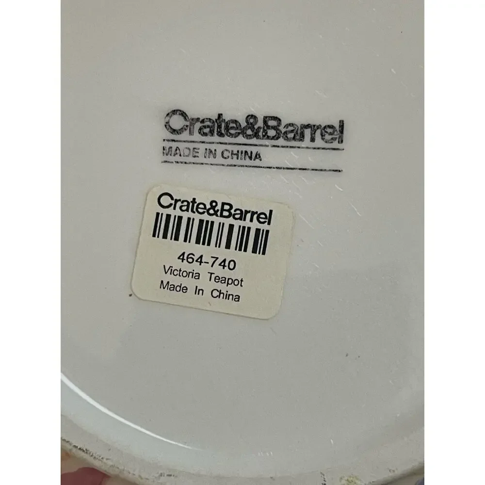Crate And Barrel Ceramic Teapot 6 Cups Floral Design Victoria